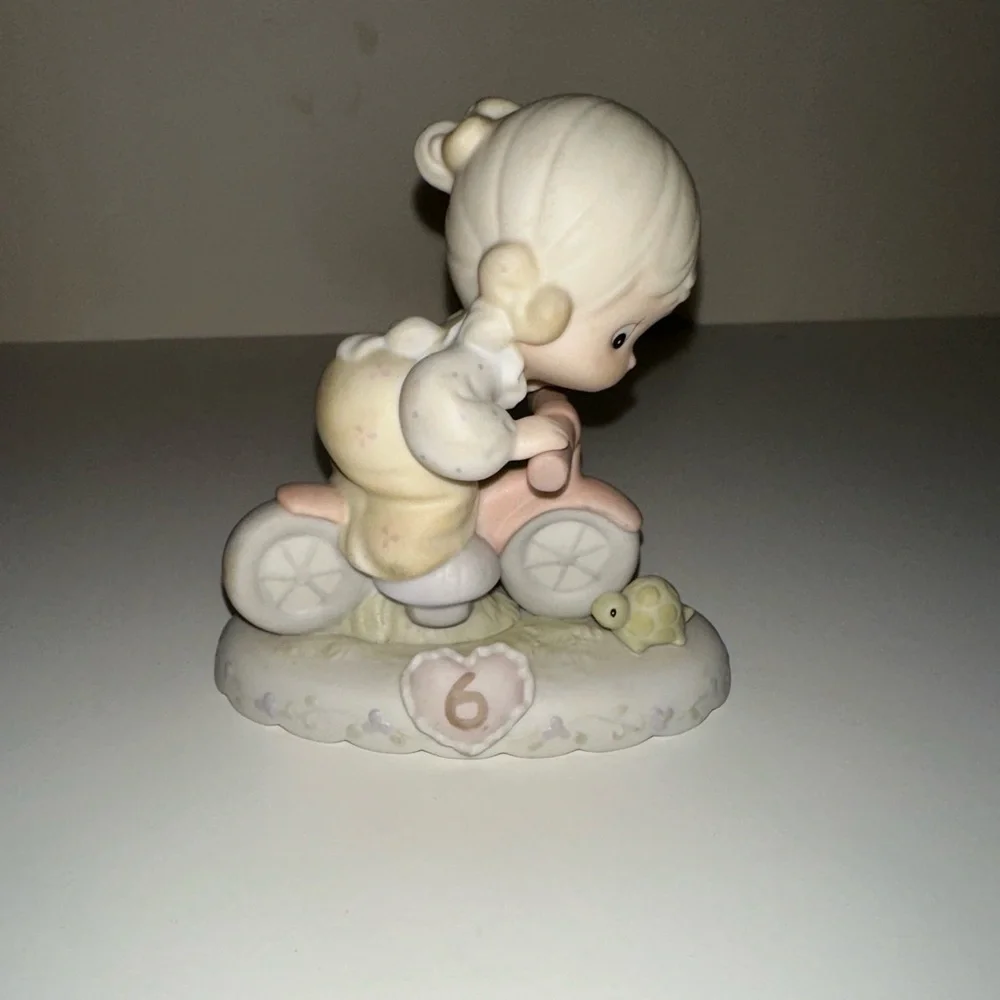 Precious Moments Pastel Child Figurine with Bicycle